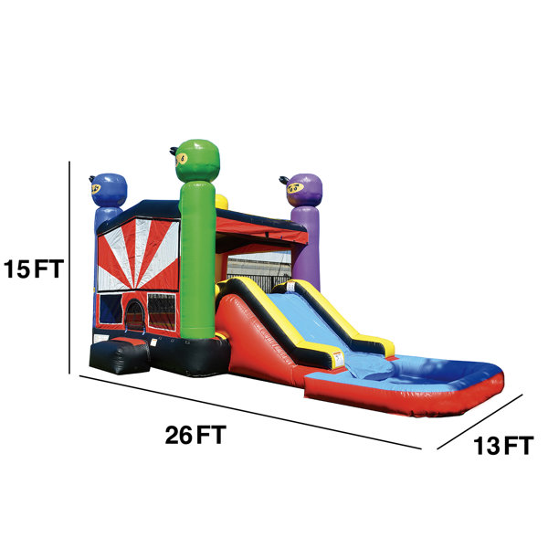 JumpOrange Ninja Commercial Grade Bounce House Water Slide with Splash